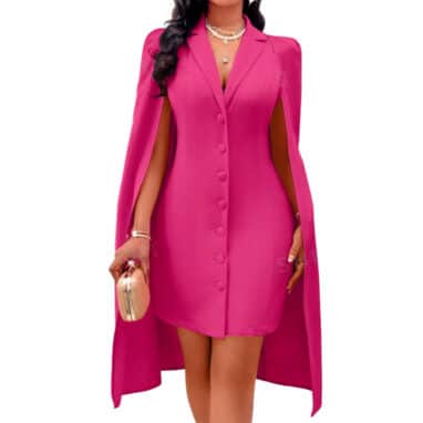 Hot Pink Cape Dress