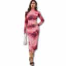 1 Stunning Ruched Tie-Dye Long Sleeve Bodycon Dress