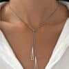 Geometric Charm Y Lariat Necklace