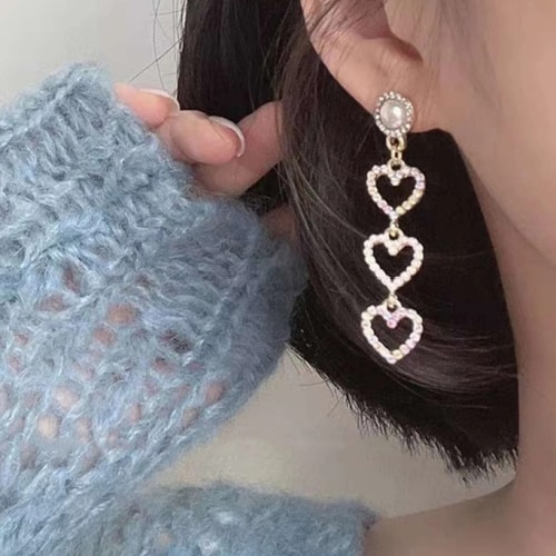 Heart Decor Clip On Earrings