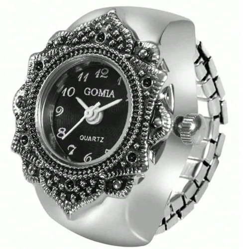 Retro Octagonal Unisex Quartz Finger Ring Watch