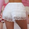 Contrast Lace And Layered Ruffles shorts