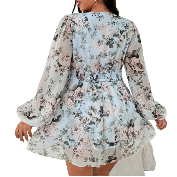 plus-size-floral-chiffon-dress-lantern-sleeves