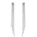 Tassel Rhinestone Long Clip Earrings