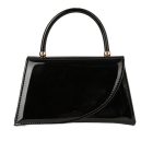 Elegant Shiny Solid Colour PU Handbag