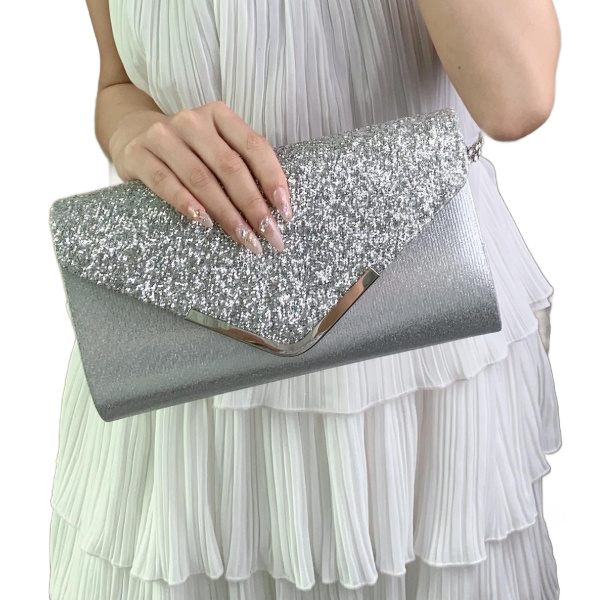 Envelope Clutch Bag Silver