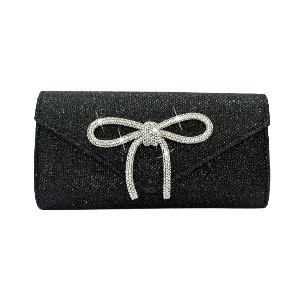 Mini Glamorous Envelope Bag Women's Glitter Rhinestone Bow Decor Evening Bag Prom Clutch Sparkle Glamorous Envelope Clutch Bag