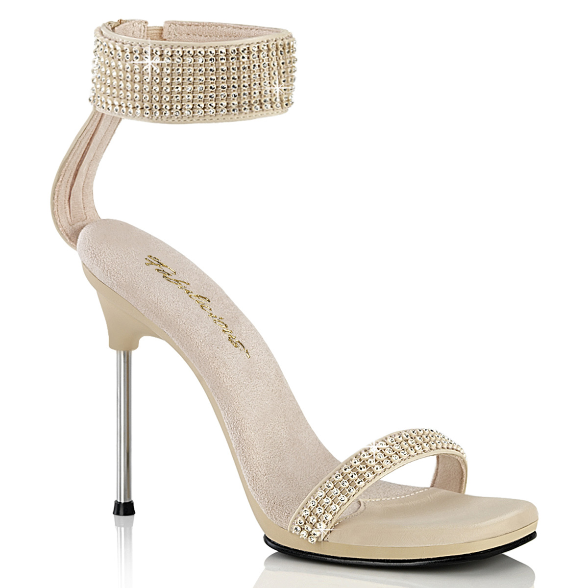 Crossdresser Heels UK – Vegan Sparkle Pleaser Chic40 (Up to UK8) Nude