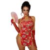 China Doll Red Floral Mini Dress
