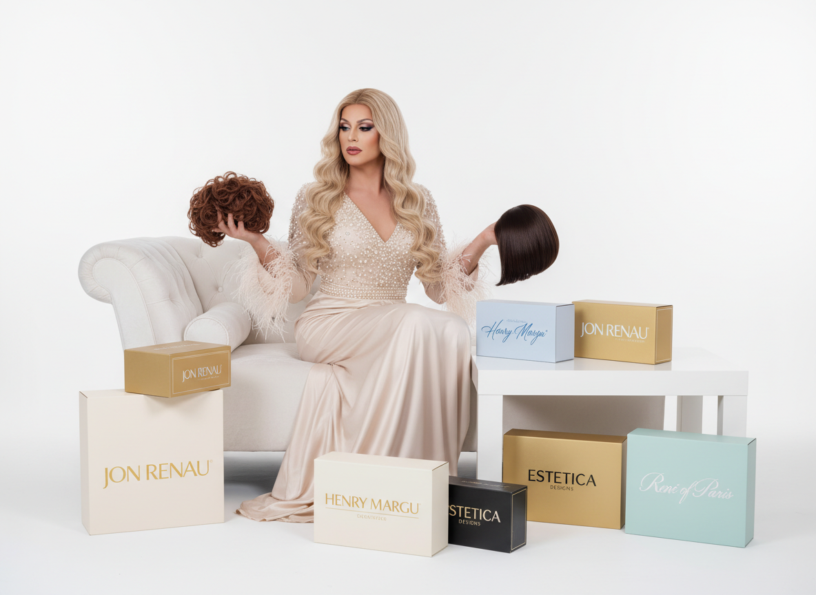 Crossdressing Wigs by famous brands - henry margu jon renau rene of paris