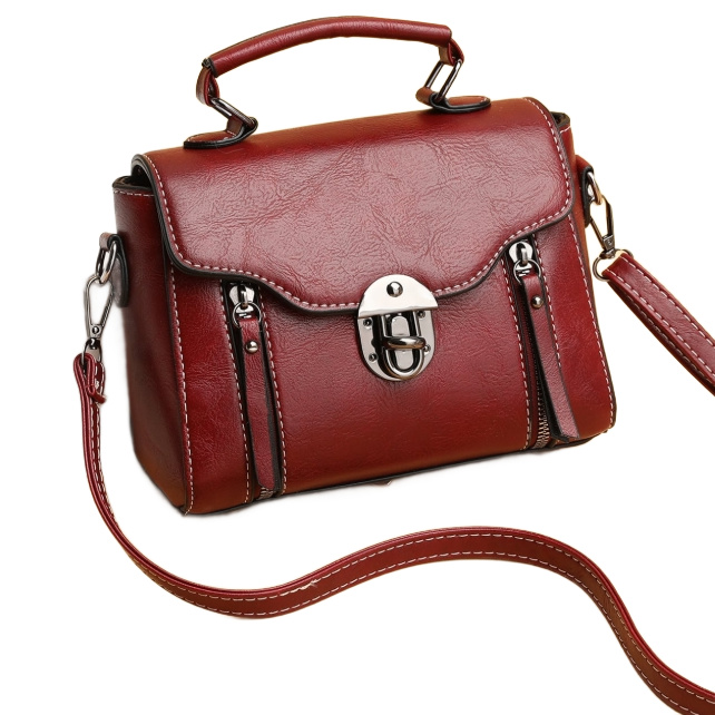 satchel Bag Burgundy Retro-Style Satchel Bag Satchel Bag Burgundy