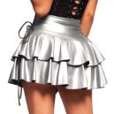 Silver Tiered Mini Skirt