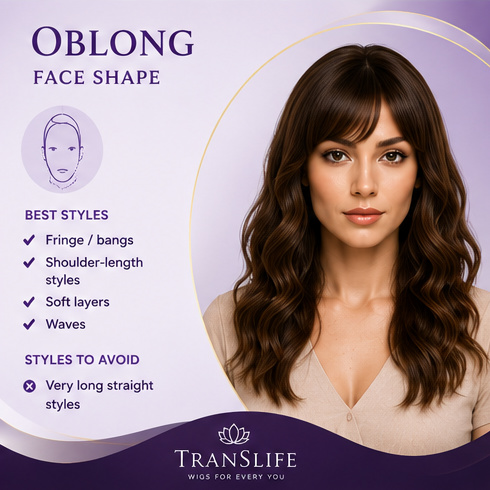 crossdressing wigs UK oblong face shape styles