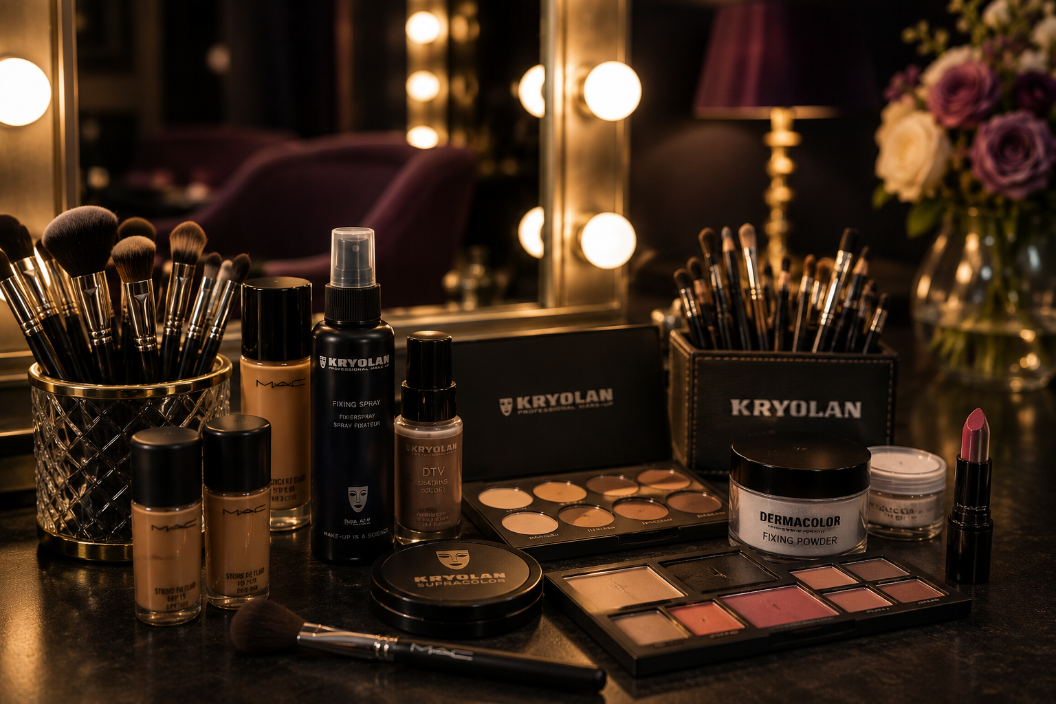 Professional makeup products used during the Translife dressing service