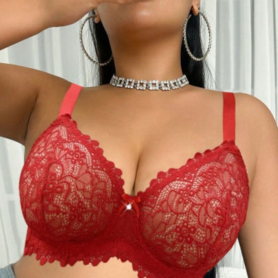 red sheer lace underwire bra