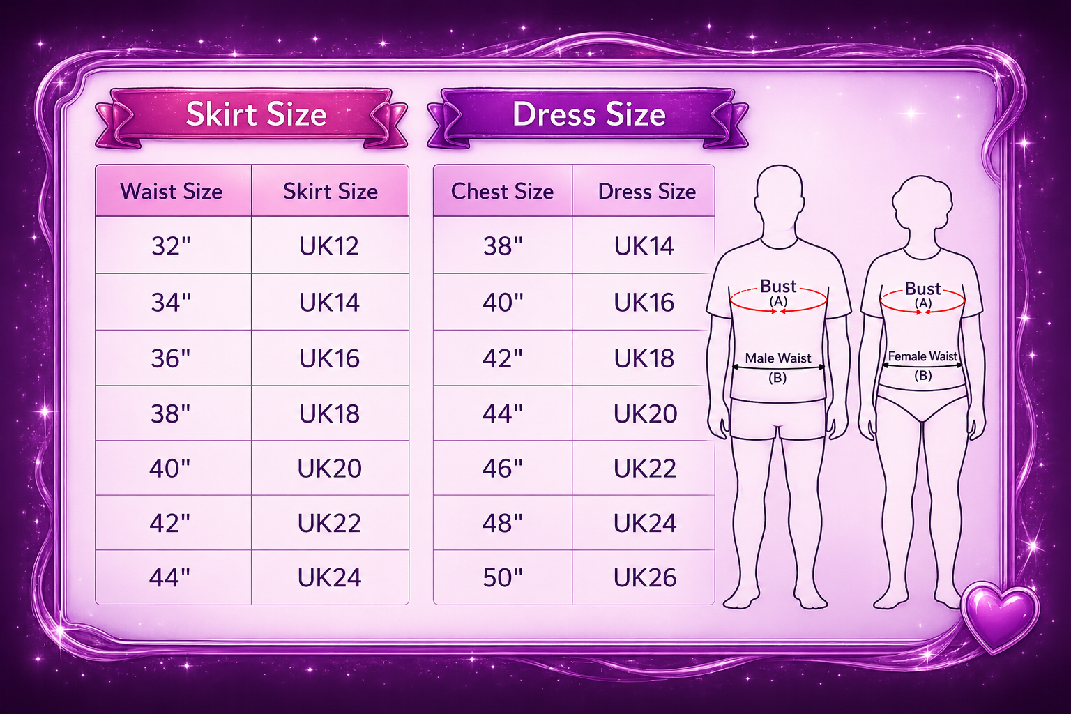 Crossdressing size chart what size am i