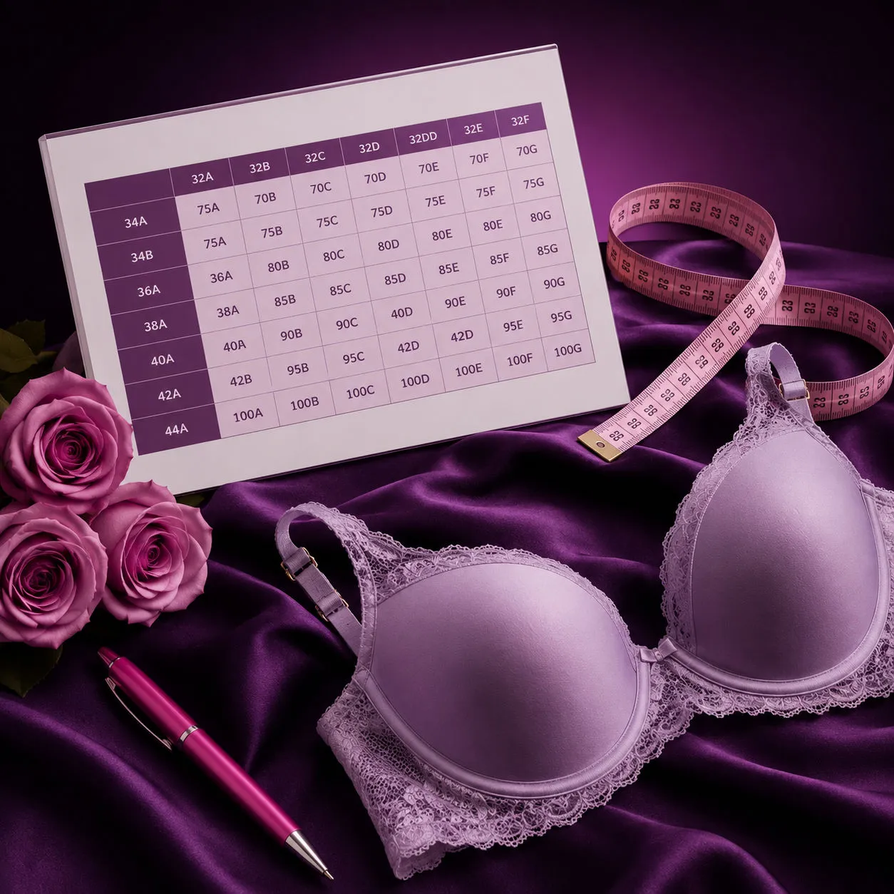 Bra and measuring tape representing the Translife bra size conversion guide