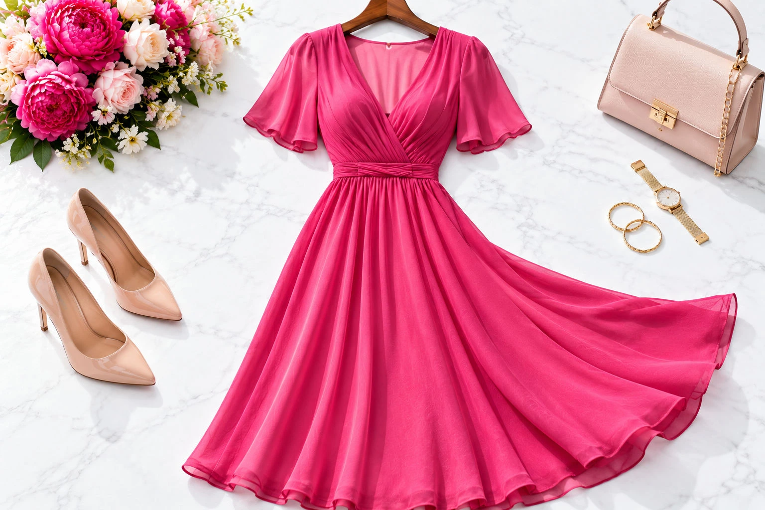 What cloths size am I guide showing a medium or long feminine dress