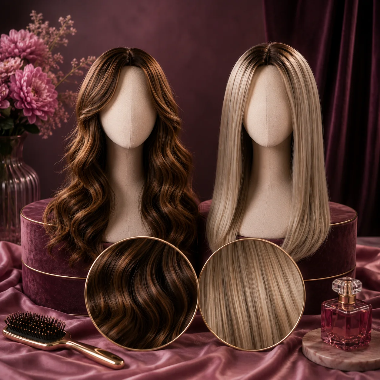 Human hair and synthetic wigs comparison