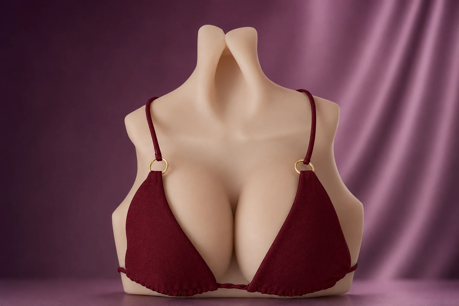 Silicone breast plate for creating fuller feminine chest coverage and cleavage