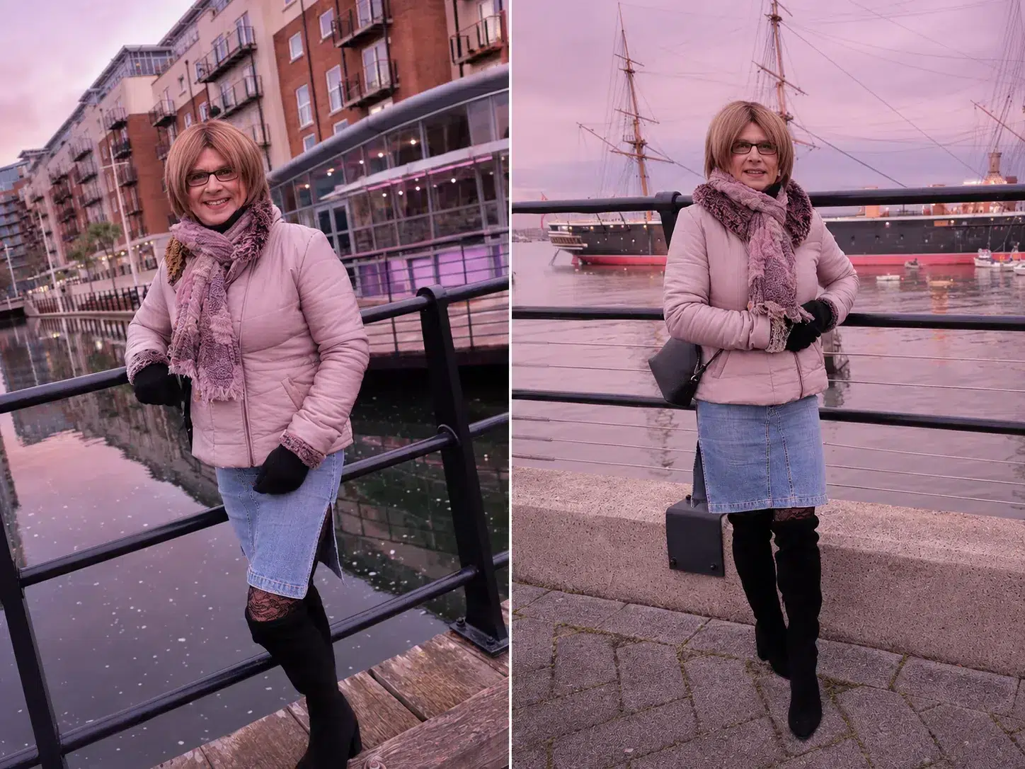 Dee enjoying a Translife dressing service accompanied visit to Gunwharf Quays in Portsmouth