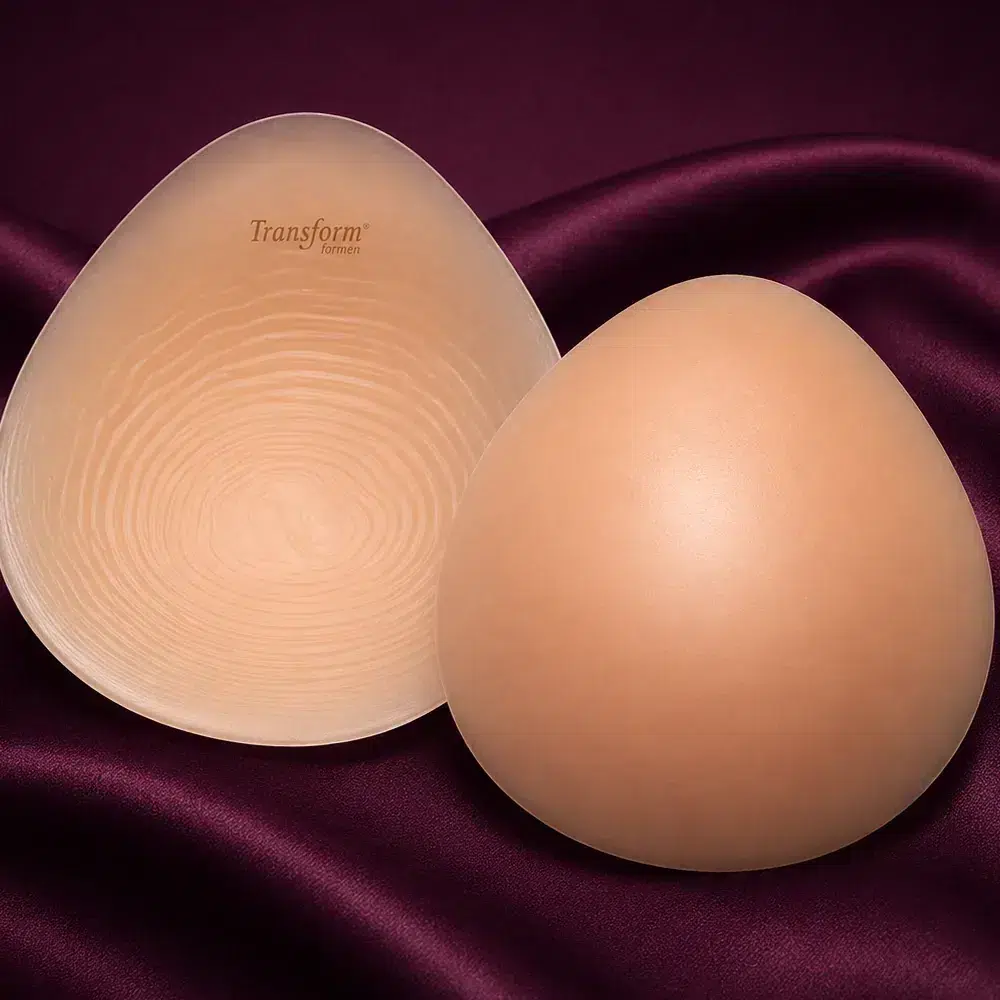 Semi-round breast forms from the Translife range showing their rounded full profile