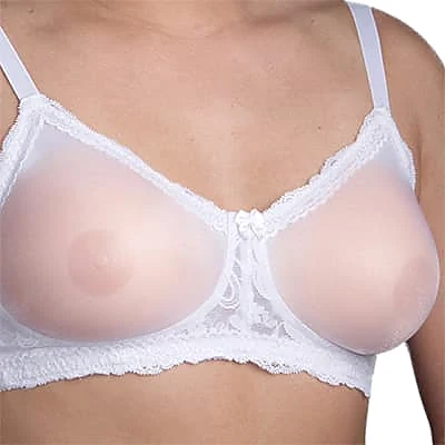 Transparent pocket bra for silicone breast forms